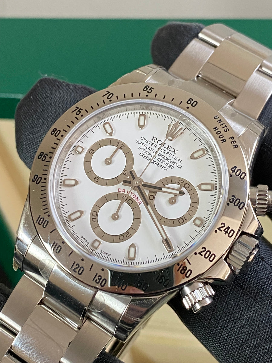 Rolex Steel Cosmograph Daytona - 2016 - White Index Dial - 116520 - *FULL STICKERS*