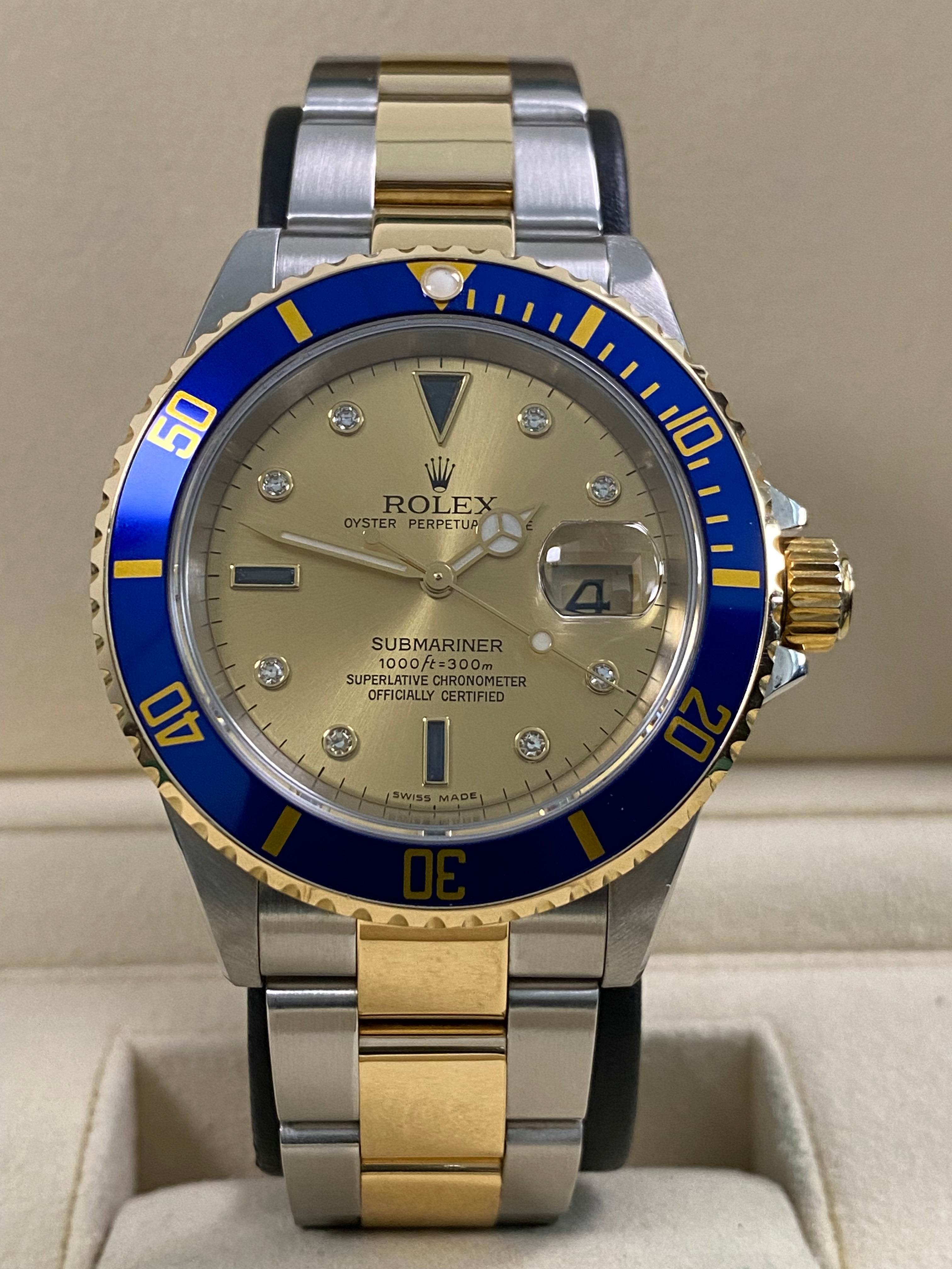 Rolex Submariner Date - 2006 - Champagne Serti Dial - 16613 – Time