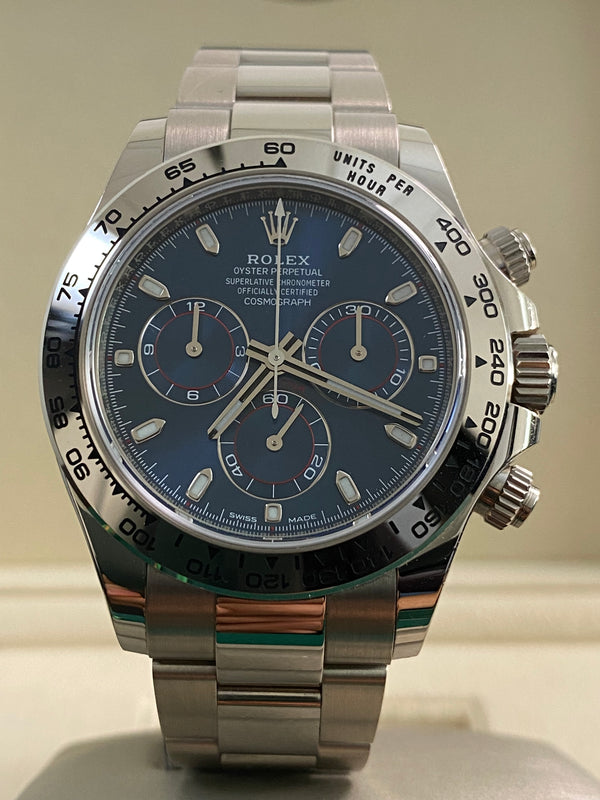 Rolex White Gold Cosmograph Daytona - 2020 - Blue Dial - 116509 *UNPOLISHED*