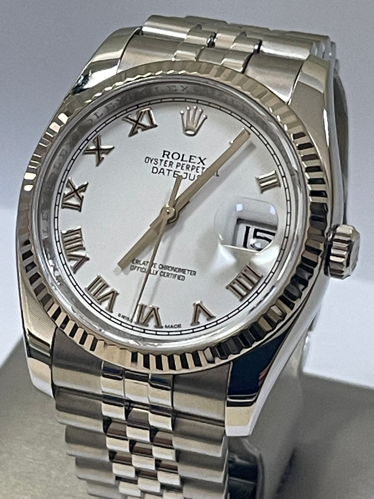 Rolex Steel White Gold Datejust 31 - 2017 - Fluted Bezel - White Roman Dial - Jubilee Bracelet - 178274