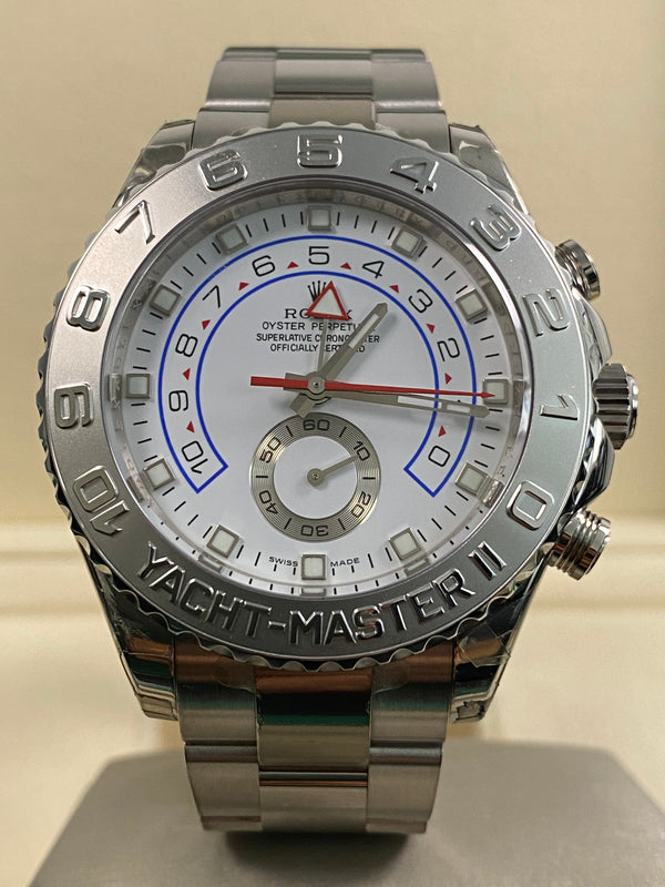 Rolex White Gold Yacht-Master II - White Dial - 116689 *PARTIAL STICKERS*
