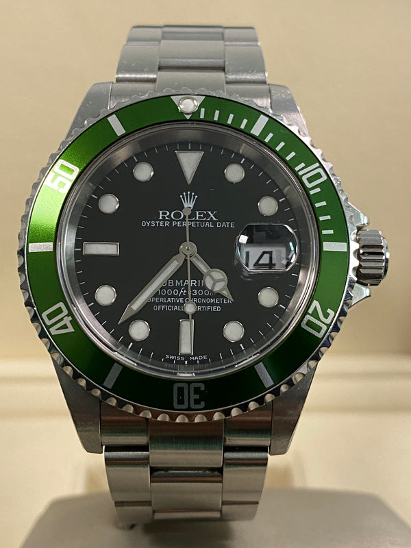 Rolex Steel Submariner Date - 2005 - "Kermit" - 16610LV *FULL SET*