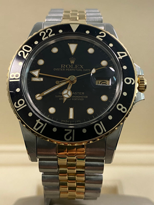 Rolex Steel & Yellow Gold GMT-Master II - 1985 - Black Dial - Jubilee Bracelet - 16753