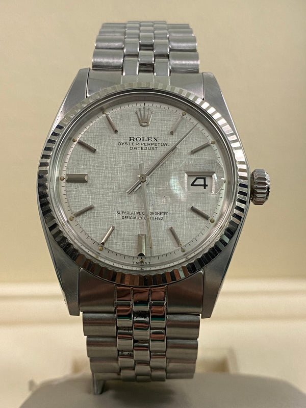 Rolex Steel Datejust 36 - 1965 - Fluted Bezel - Silver Linen Dial - Jubilee Bracelet - 1601