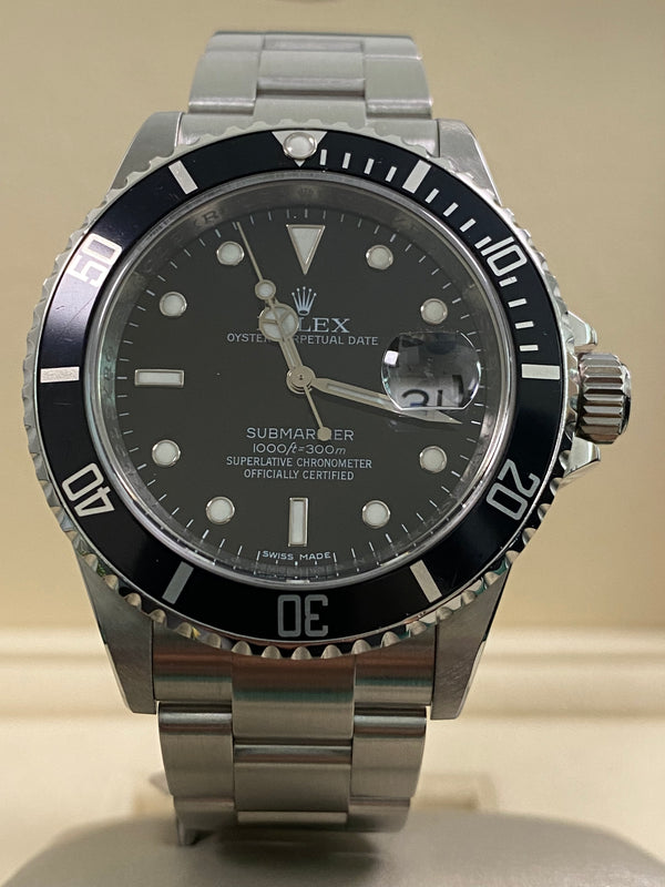 Rolex Steel Submariner Date - M serial - Pre-Ceramic Bezel - Black Dial - 16610