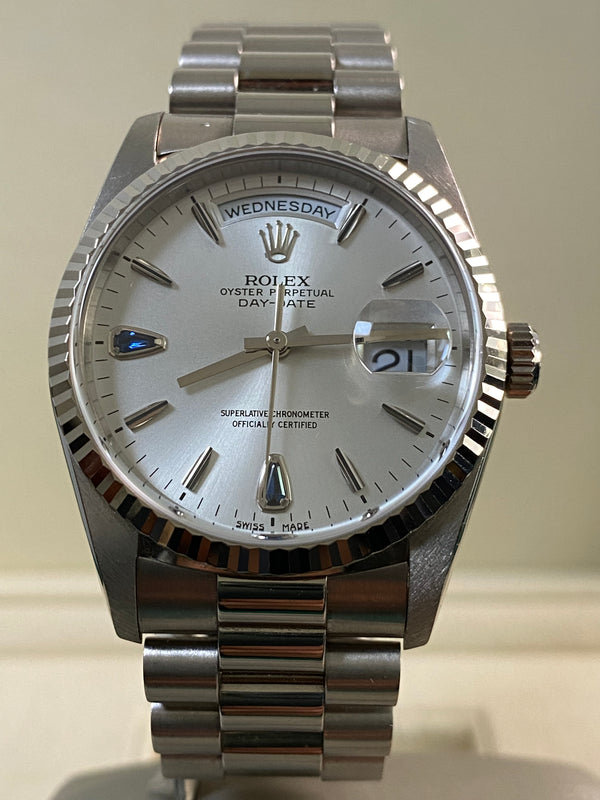 Rolex White Gold Day-Date 36 - A serial - Sapphire Dial - President Bracelet - 18239