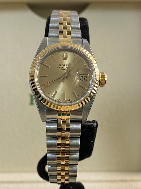 Rolex Steel & Yellow Gold Lady-Datejust - 1985 - Champagne Index Dial - Jubilee Bracelet - 69173 *FULL SET*