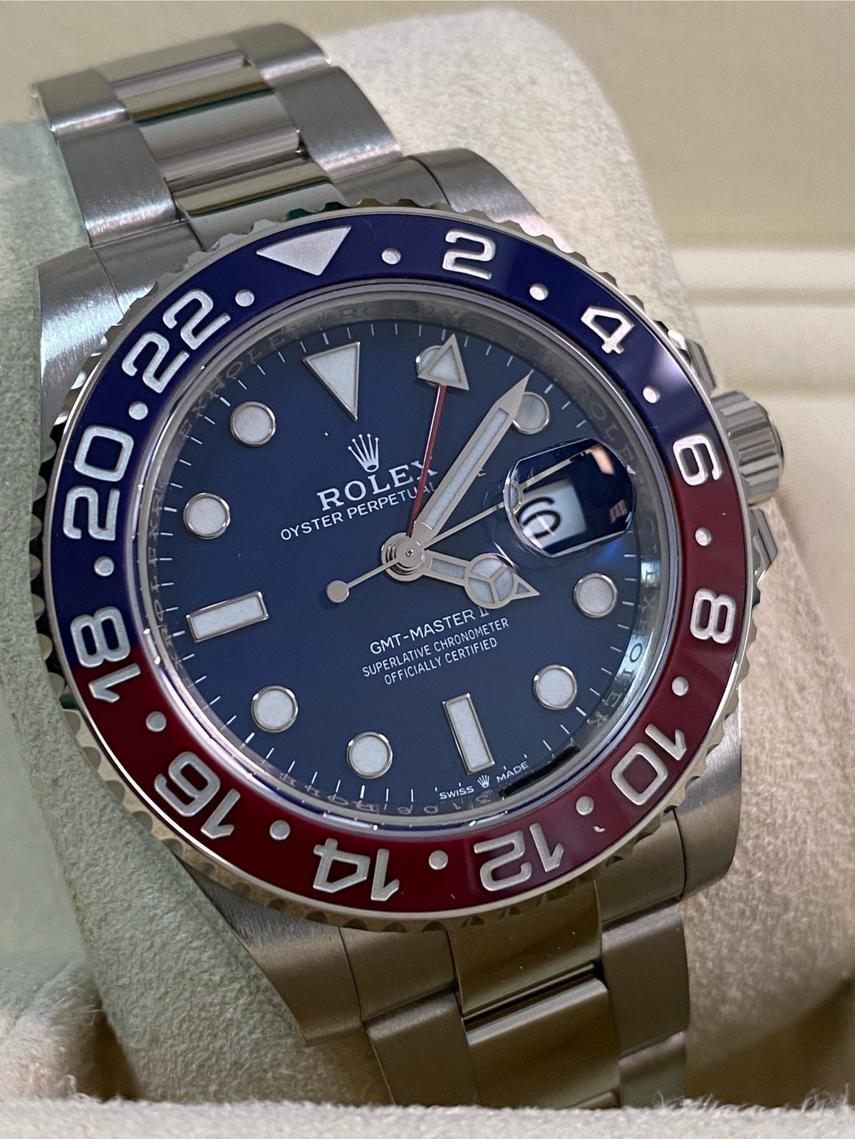 Rolex White Gold GMT-Master II - 2021 - "Pepsi" Bezel - Blue Dial - Oyster Bracelet - 126719BLRO *FULL SET*