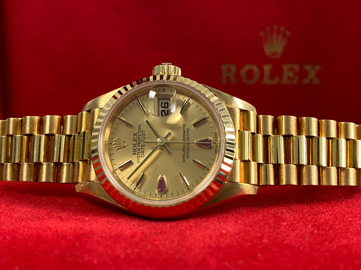 Rolex Lady-Datejust - 2000 - Ruby Tear Drop Dial - 69178 *UNPOLISHED ...