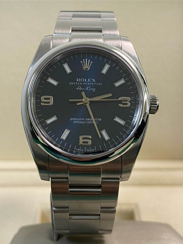 Rolex Air King 34mm - V serial - Blue Dial 369 - 114200