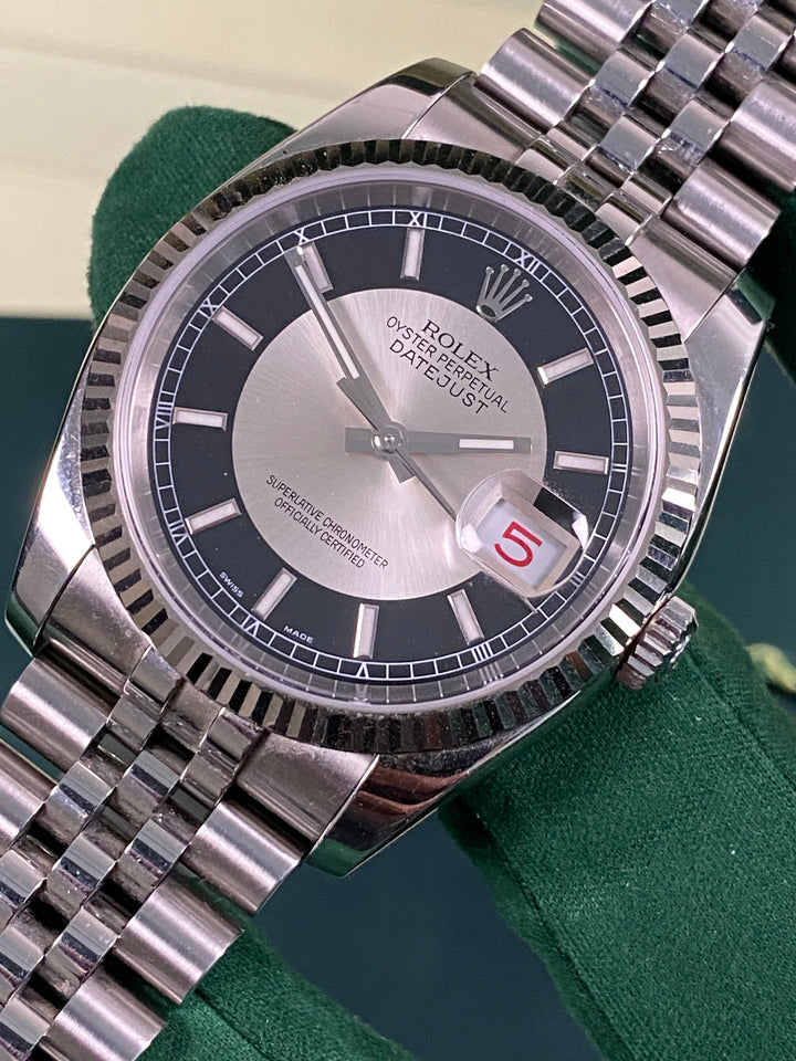 Rolex Datejust 36 - Tuxedo Dial Roulette Date Wheel- 116234 – Time of ...