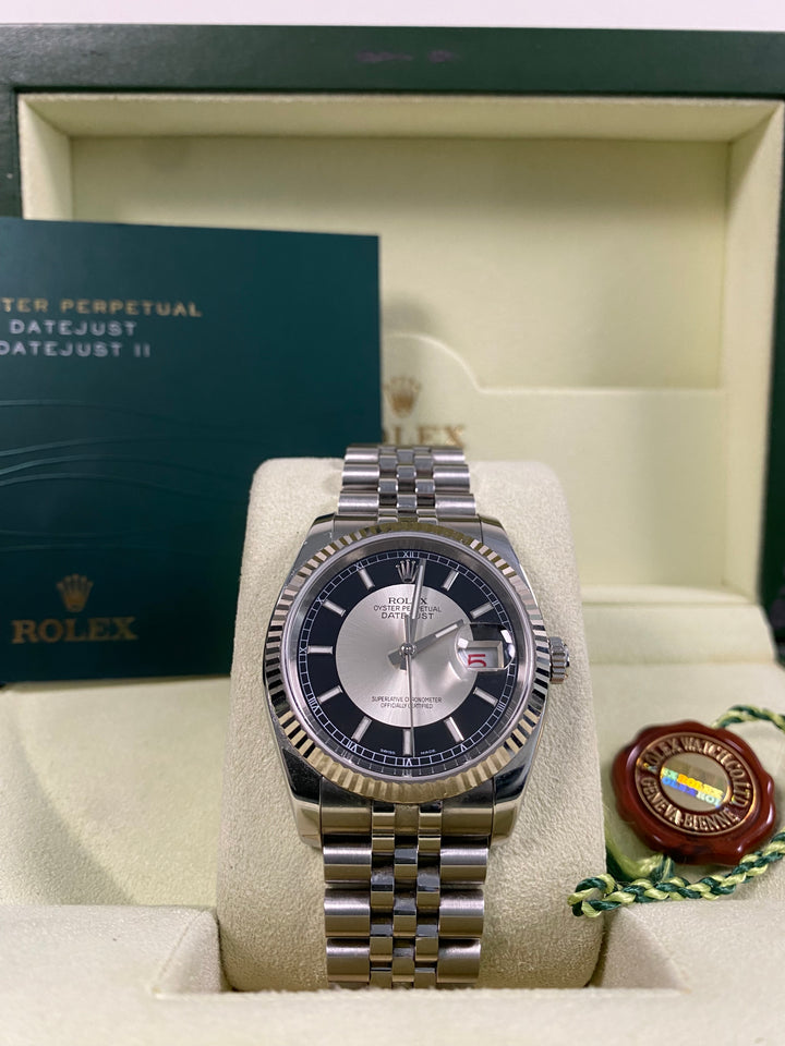 Rolex Datejust 36 - Tuxedo Dial Roulette Date Wheel- 116234 – Time of ...