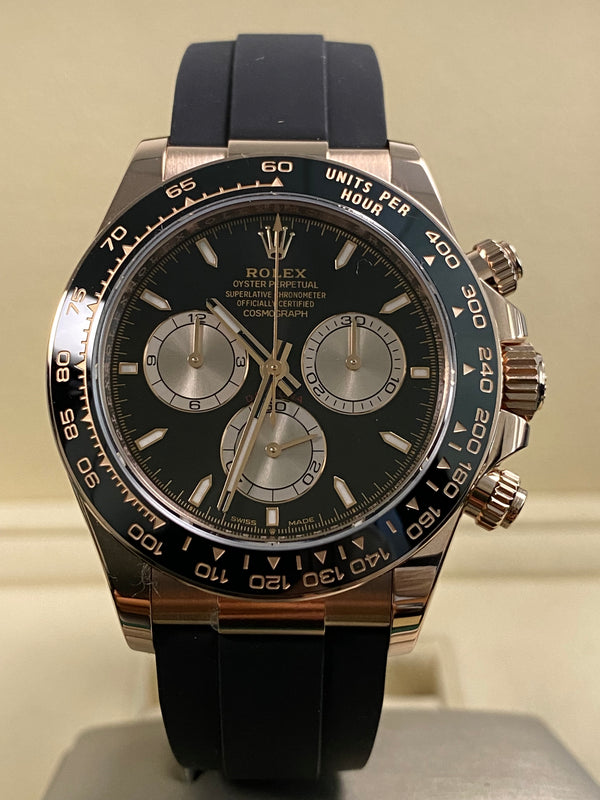 Rolex Everose Gold Cosmograph Daytona - 2025 - Black Dial - Oysterflex - 126515LN *FULL SET*