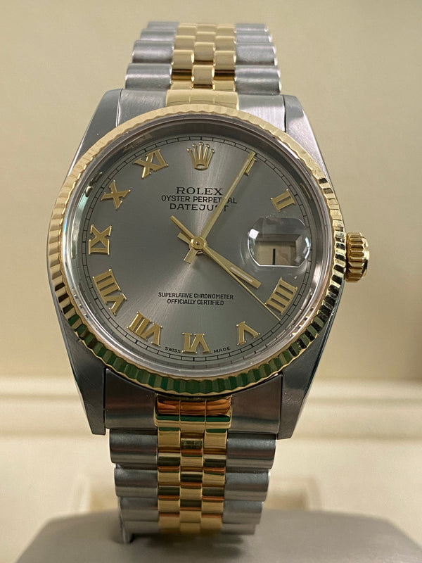 Rolex Steel & Yellow Gold Datejust 36 - 1991 - Rhodium Roman Dial - 16233