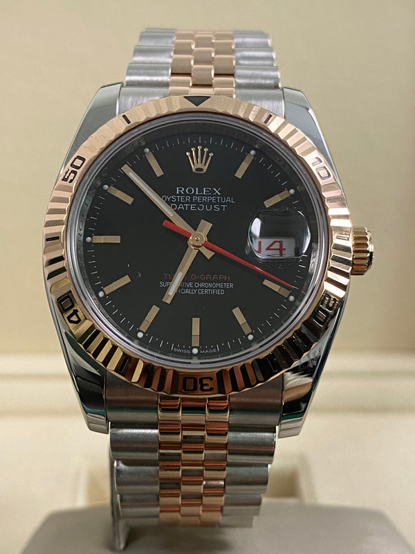 Rolex Datejust Turn-O-Graph - Z serial - Black Dial - Jubilee Bracelet - 116261