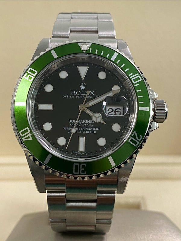 Rolex Steel Submariner Date - "Kermit" - 16610LV *FULL SET*