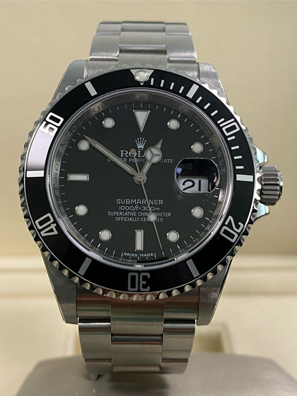 Rolex Steel Submariner Date - V serial - Pre-Ceramic Bezel - Black Dial - 16610 *FULL STICKERS*