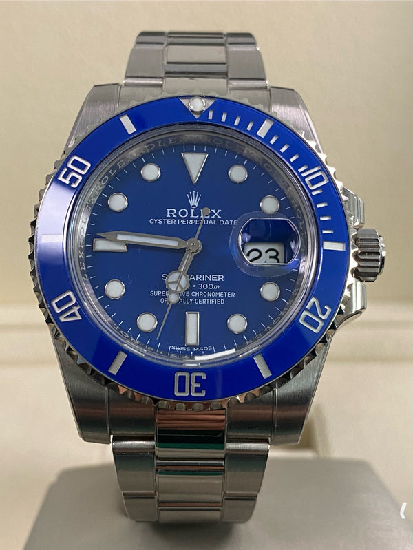 Rolex White Gold Submariner Date - 2016 - "Smurf" - 116619LB *FULL SET*