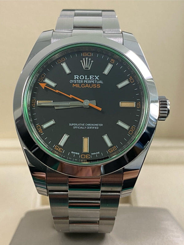Rolex Milgauss - 2021 - Black Dial Green Crystal - 116400GV *UNPOLISHED*