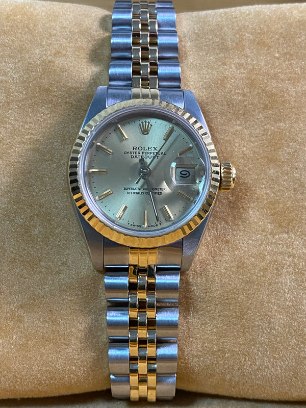 Rolex Steel & Yellow Gold Lady-Datejust - 1987 - Fluted Bezel - Champagne Index Dial - Jubilee Bracelet - 69173