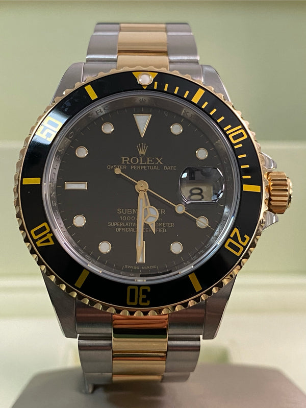 Rolex Steel & Yellow Gold Submariner Date - M serial - Pre-Ceramic Bezel - Black Dial - 16613LN *FULL SET*