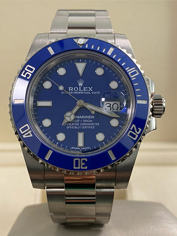 Rolex White Gold Submariner Date - 2019 - "Smurf" - 116619LB *FULL SET*