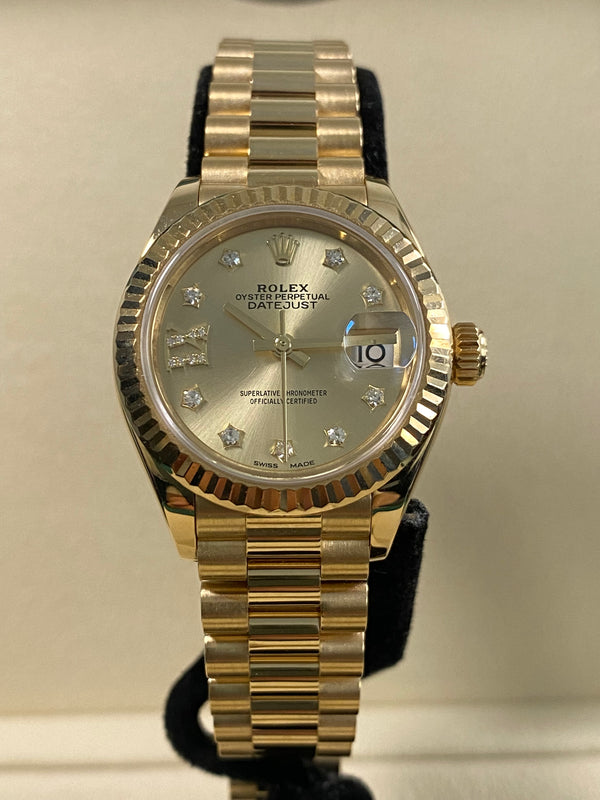 Rolex Lady-Datejust - 2017 - Star Diamond Dial - President Bracelet - 279178 *FULL SET*