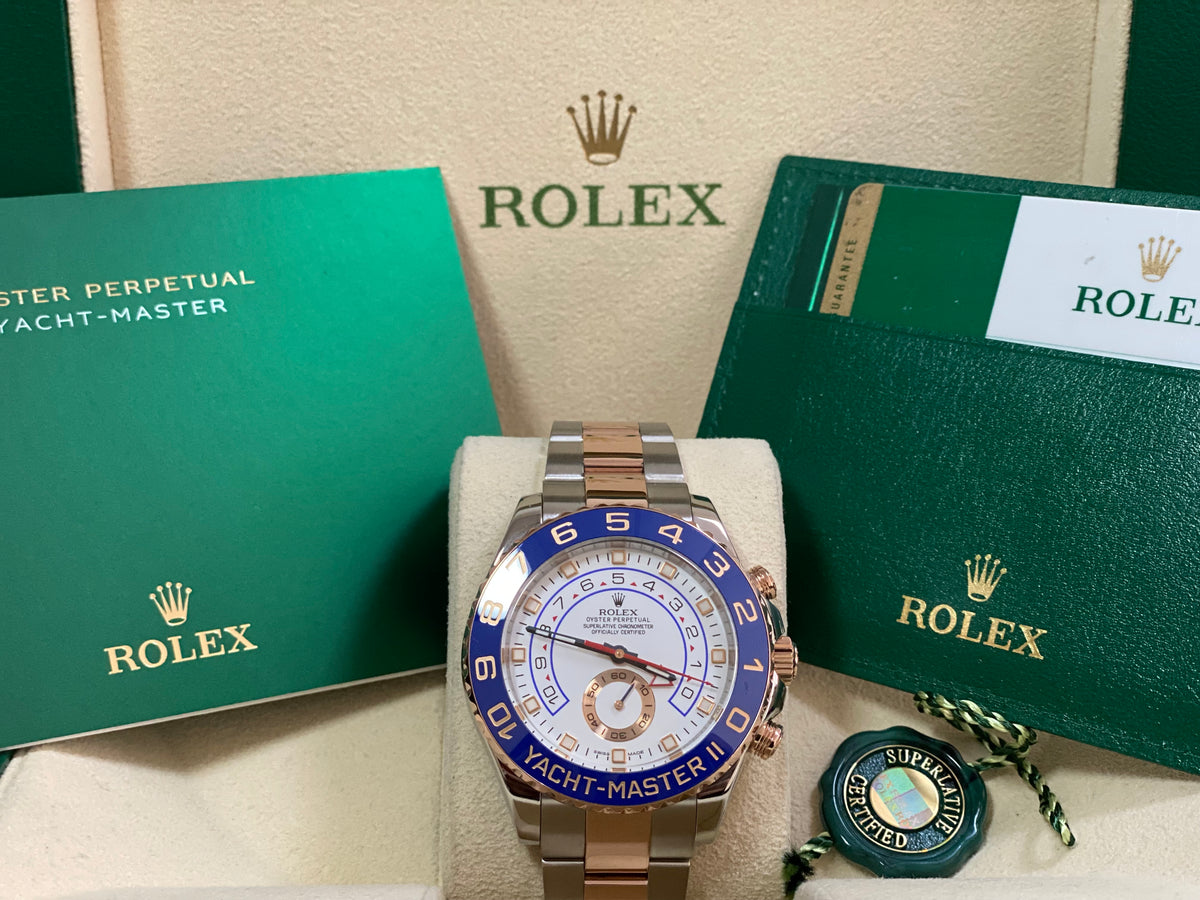 Rolex Steel and Everose Gold Yacht-Master II - 2017 - White Dial - 116681