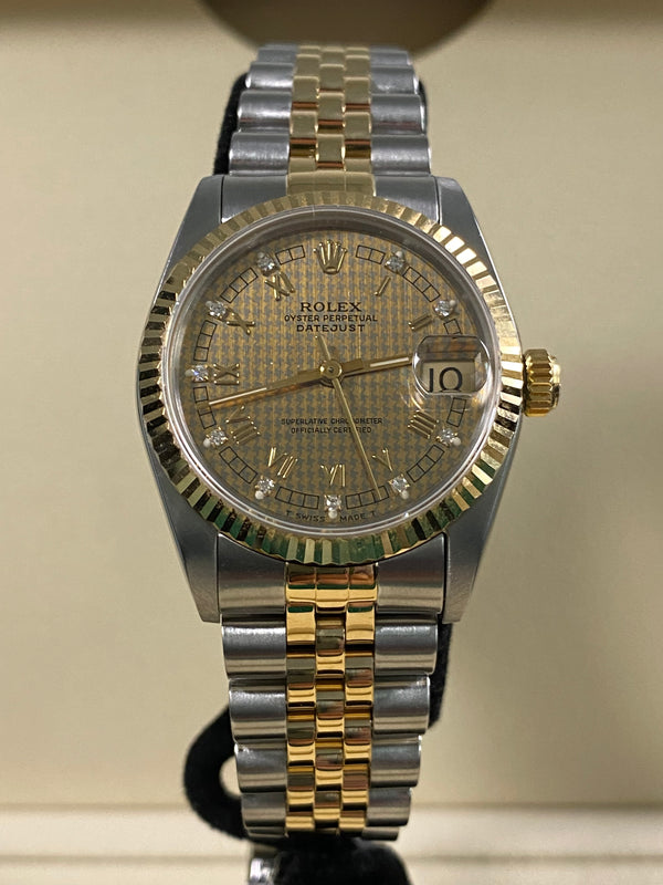 Rolex Datejust 31 - 1991 - Hounds Tooth Dial - 68273 *FULL SET*