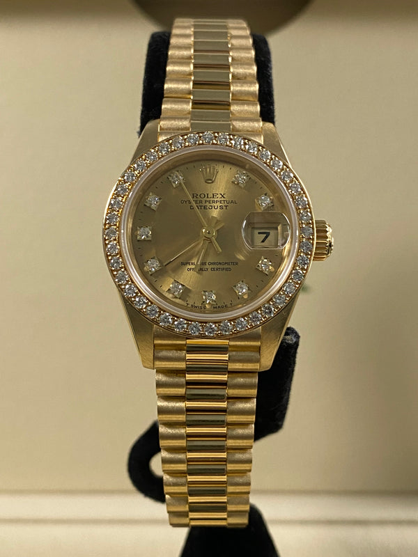 Rolex Lady-Datejust - 1989 - Diamond Bezel - Champagne Diamond Dial - 69138 *FULL SET*