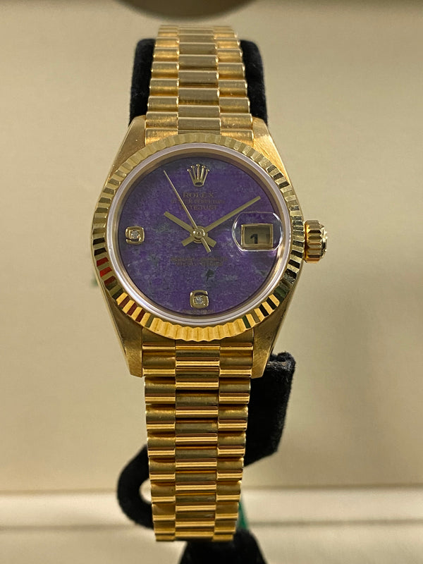 Rolex Lady-Datejust - 1994 - Sugilite Stone Diamond Dial - 69178 *FULL SET*