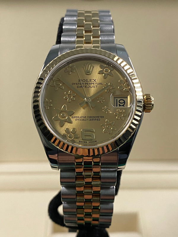 Rolex Lady-Datejust - 2018 - Champagne Floral Dial - 178273 *FULL SET*
