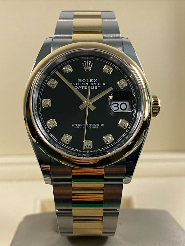 Rolex Datejust 36 - 2024 - Black Diamond Dial - 126203 *FULL SET*