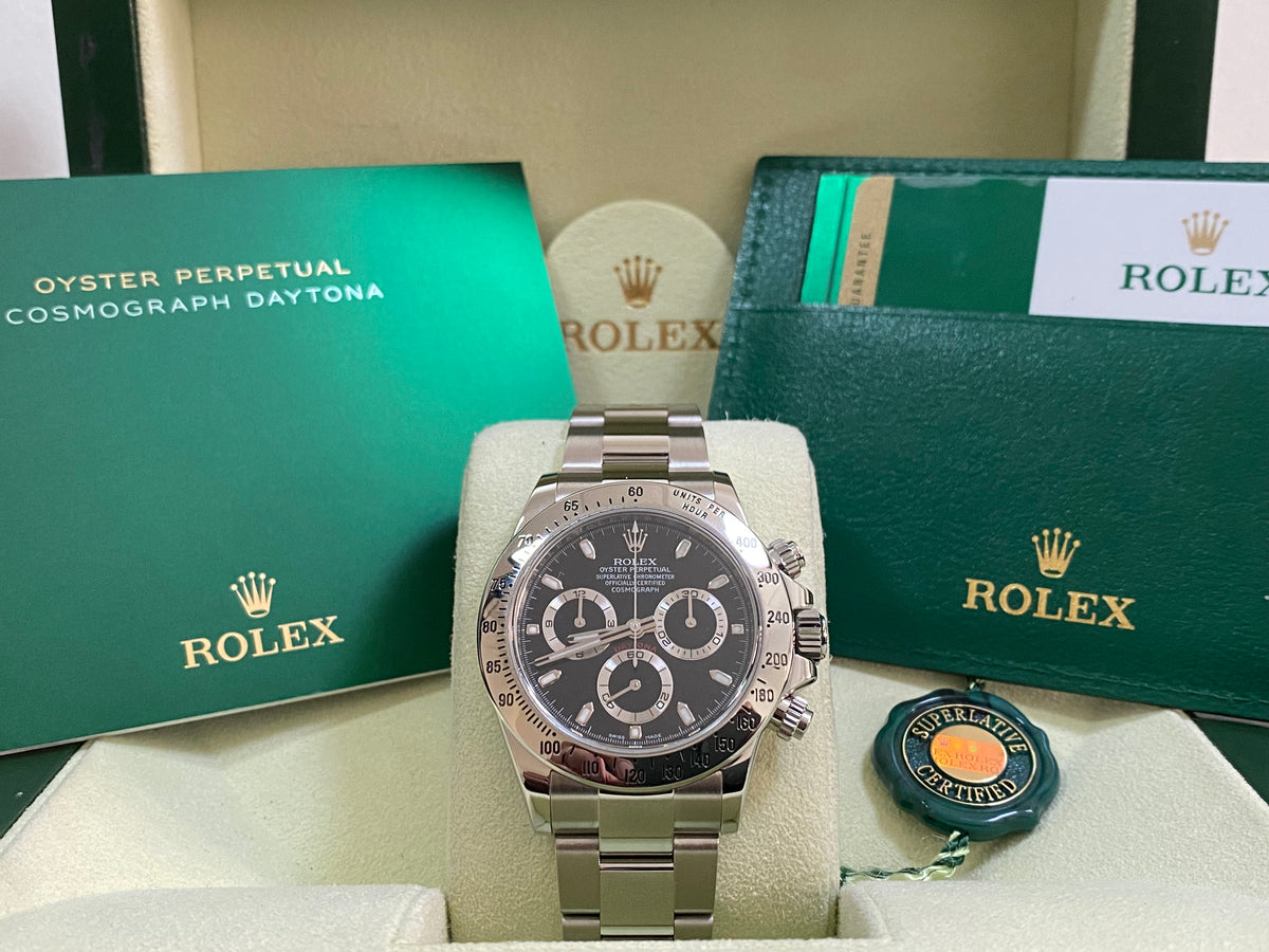 Rolex Steel Cosmograph Daytona - 2016 - Black Index Dial - 116520 "RARE" New Style Card
