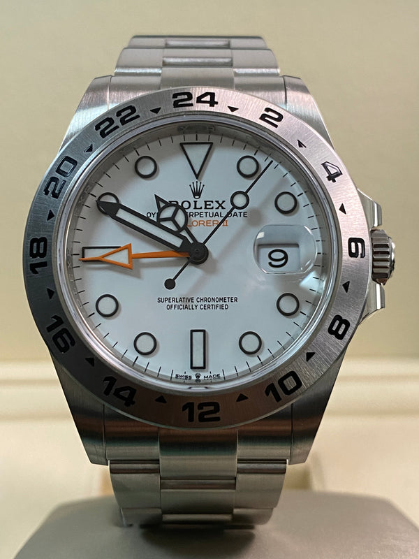 Rolex Oystersteel Explorer II - 2022 - "Polar" White Dial - Oyster Bracelet - 226570 *FULL SET*