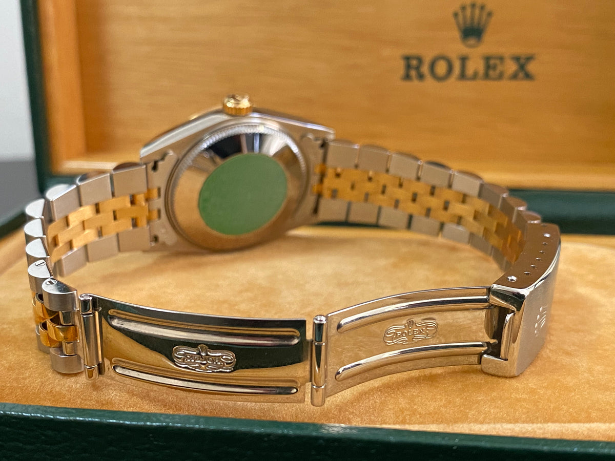 Rolex Steel and Yellow Gold Datejust 31 - S Serial - Fluted Bezel - Champagne Roman Dial - Jubilee Bracelet - 68273