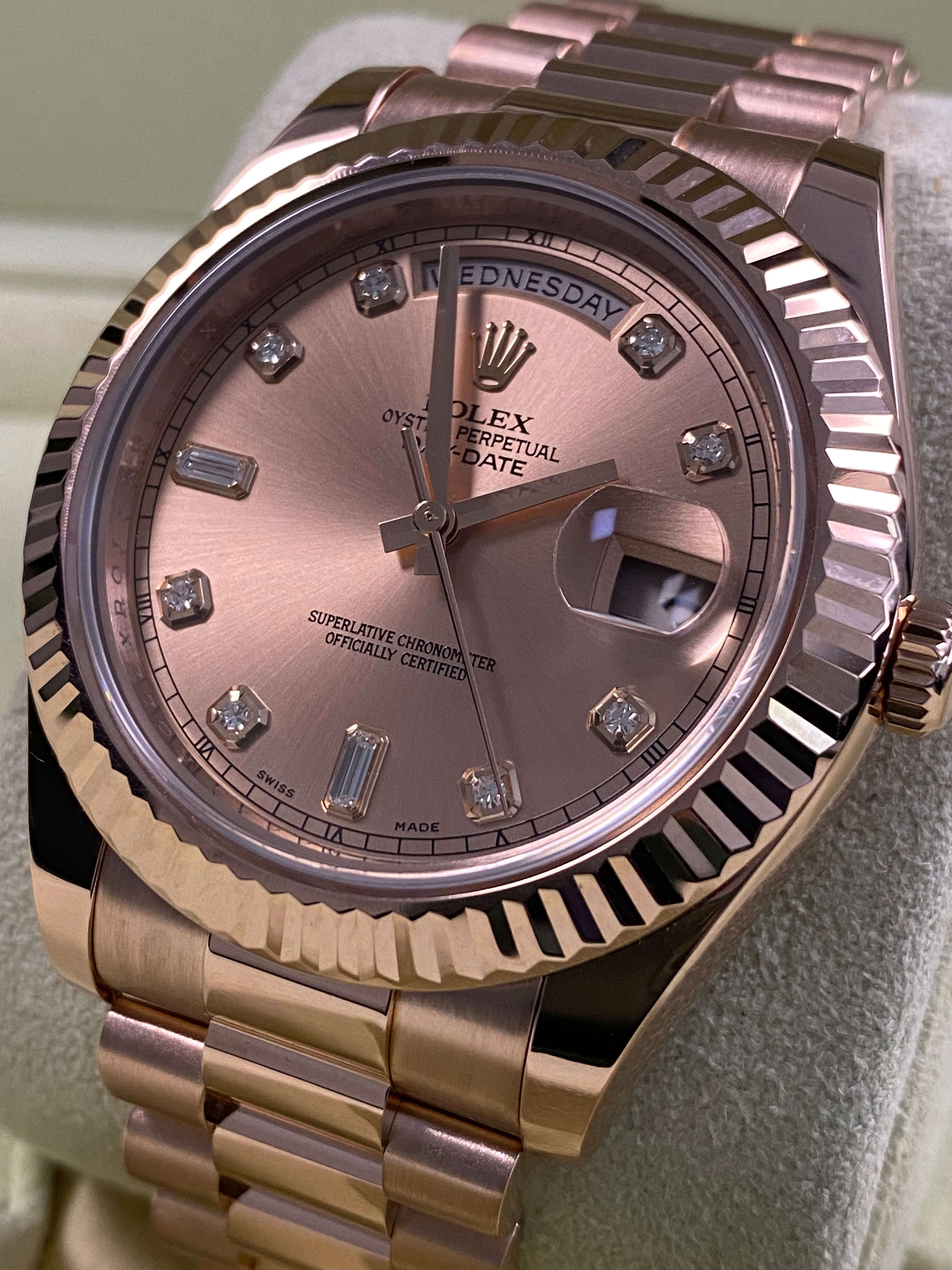 Rolex Day-Date II - 2013 - Pink Diamond Dial - 218235 *FULL SET