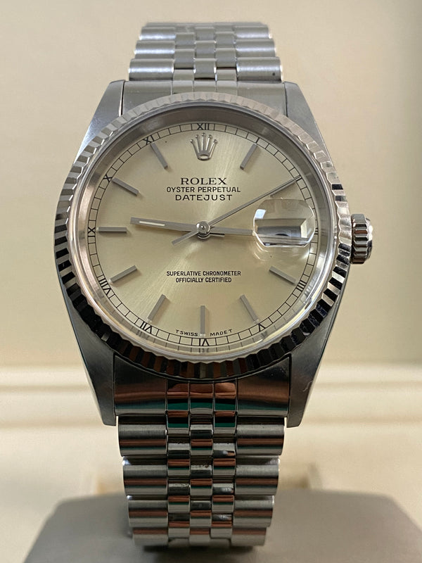 Rolex Steel Datejust 36 - T serial - Fluted Bezel - Tropical Index Dial - Jubilee Bracelet - 16234