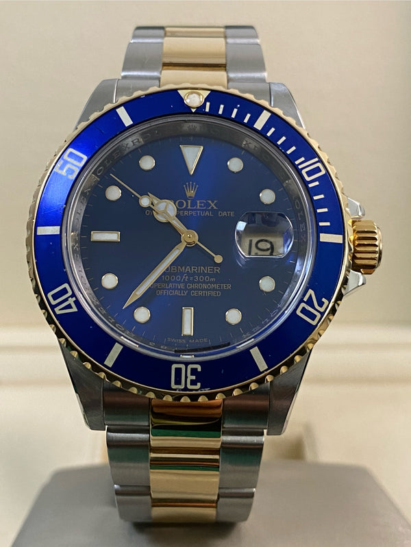 Rolex Steel  & Yellow Gold Submariner Date - M serial - "Bluesy" Pre Ceramic Bezel - 16613LB