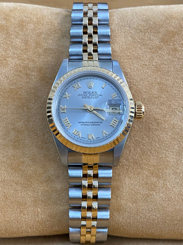 Rolex Steel & Yellow Gold Lady-Datejust - 1986 - Fluted Bezel - Rhodium Roman Dial - Jubilee Bracelet - 69173