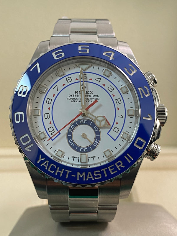 Rolex Steel Yacht-Master II - 2023- White Dial - Blue Bezel - 116680 *FULL SET*
