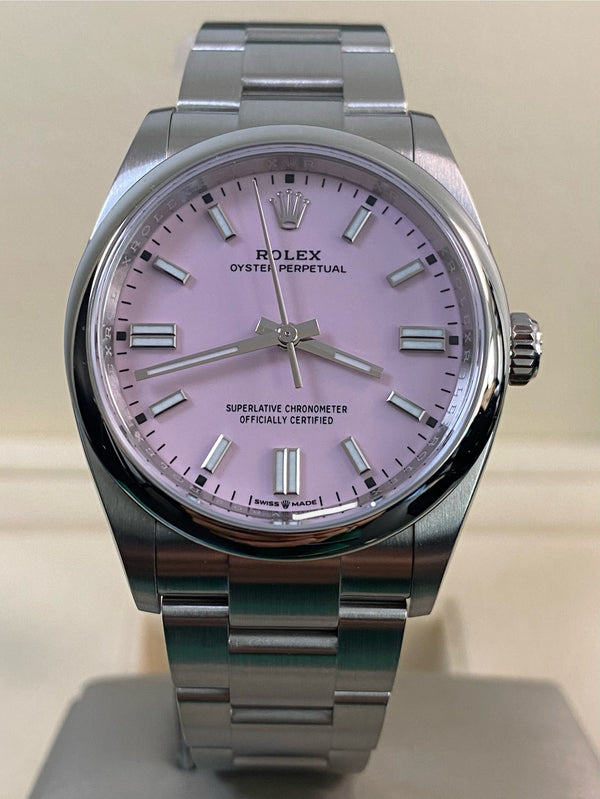 Rolex Steel Oyster Perpetual 36 - 2023 - Domed Bezel - Candy Pink Dial - 126000 *FULL SET*