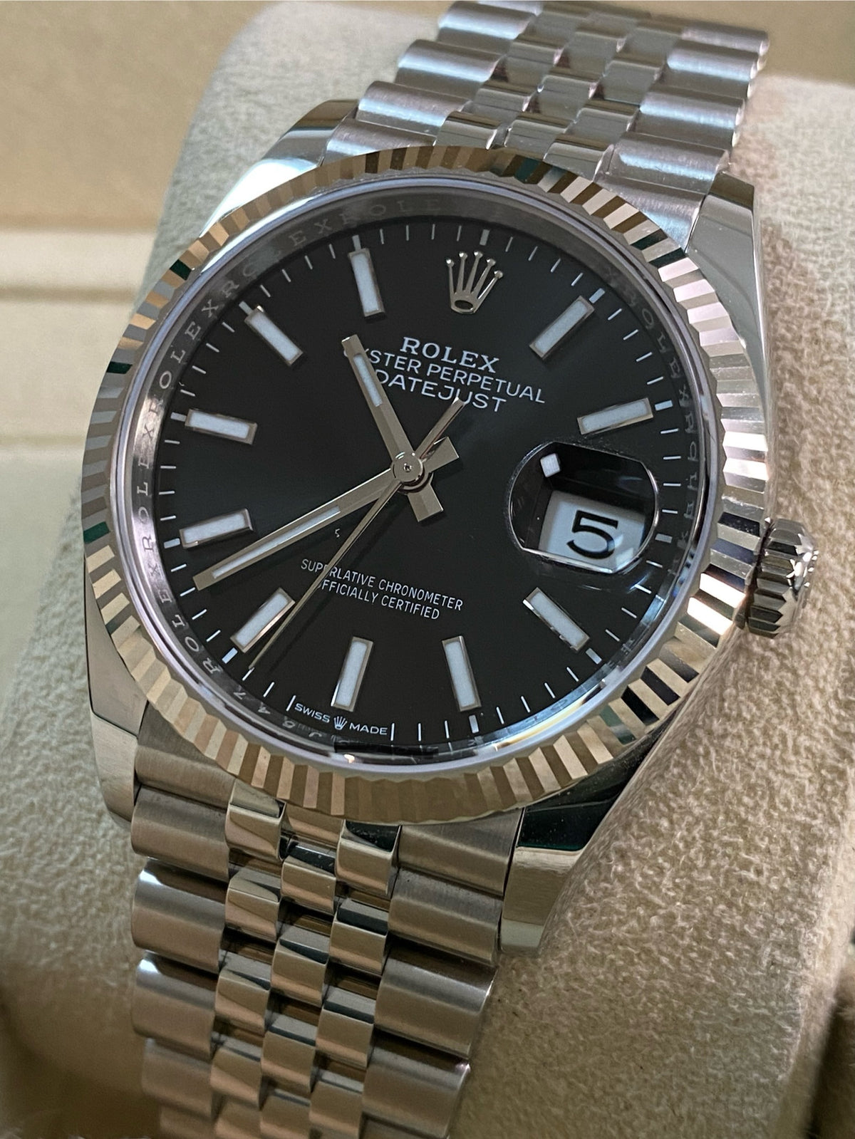 Rolex Steel Datejust 36 - 2024 - Fluted Bezel - Black Index Dial - Jubilee Bracelet - 126234 *FULL SET*