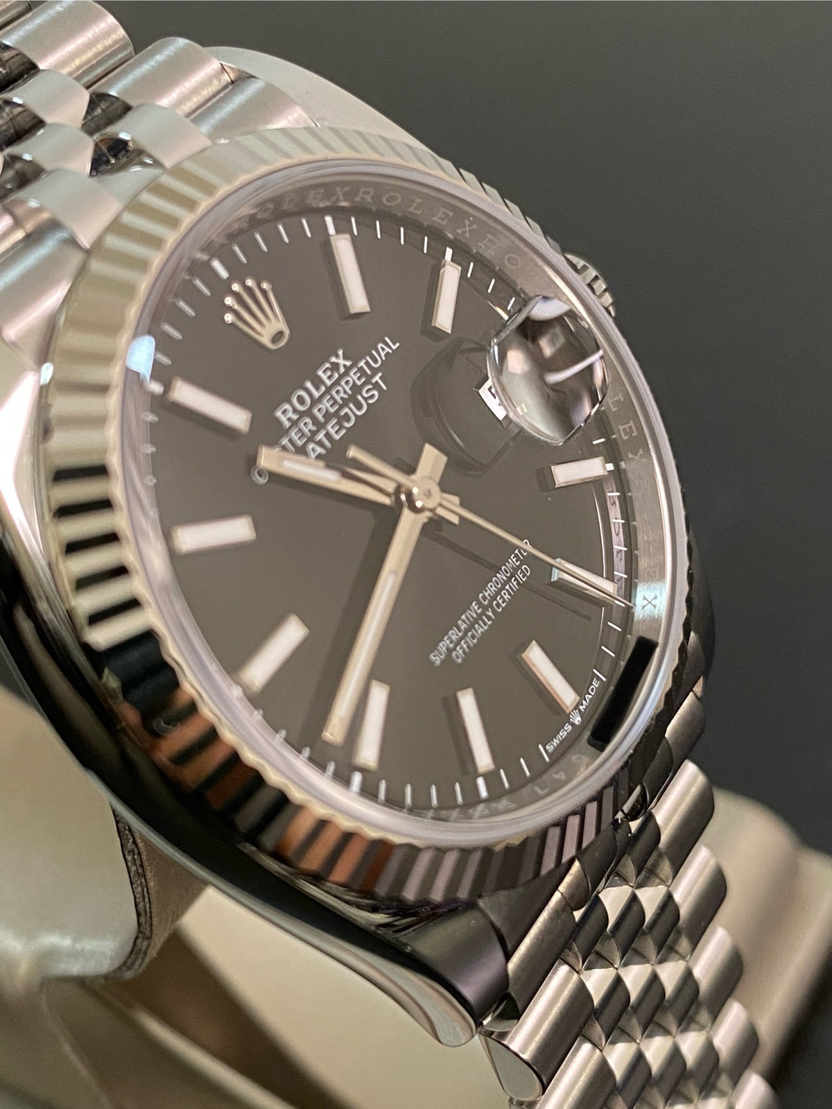 Rolex Steel Datejust 36 - 2024 - Fluted Bezel - Black Index Dial - Jubilee Bracelet - 126234 *FULL SET*