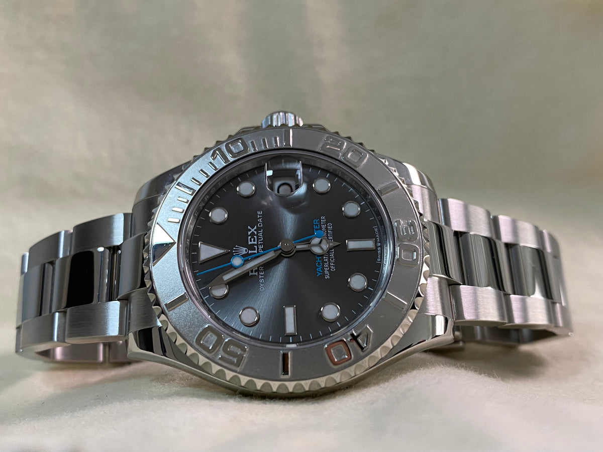 Rolex Steel and Platinum Rolesium Yacht-Master 37 - 2024 - Dark Rhodium Dial - 268622 *FULL SET*