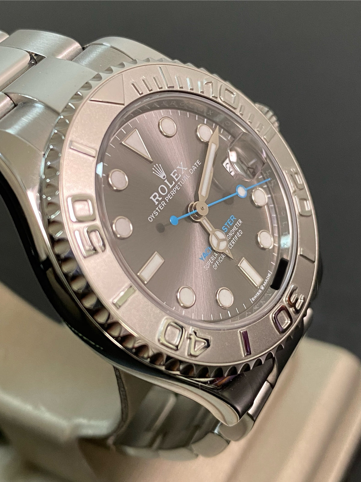 Rolex Steel and Platinum Rolesium Yacht-Master 37 - 2024 - Dark Rhodium Dial - 268622 *FULL SET*