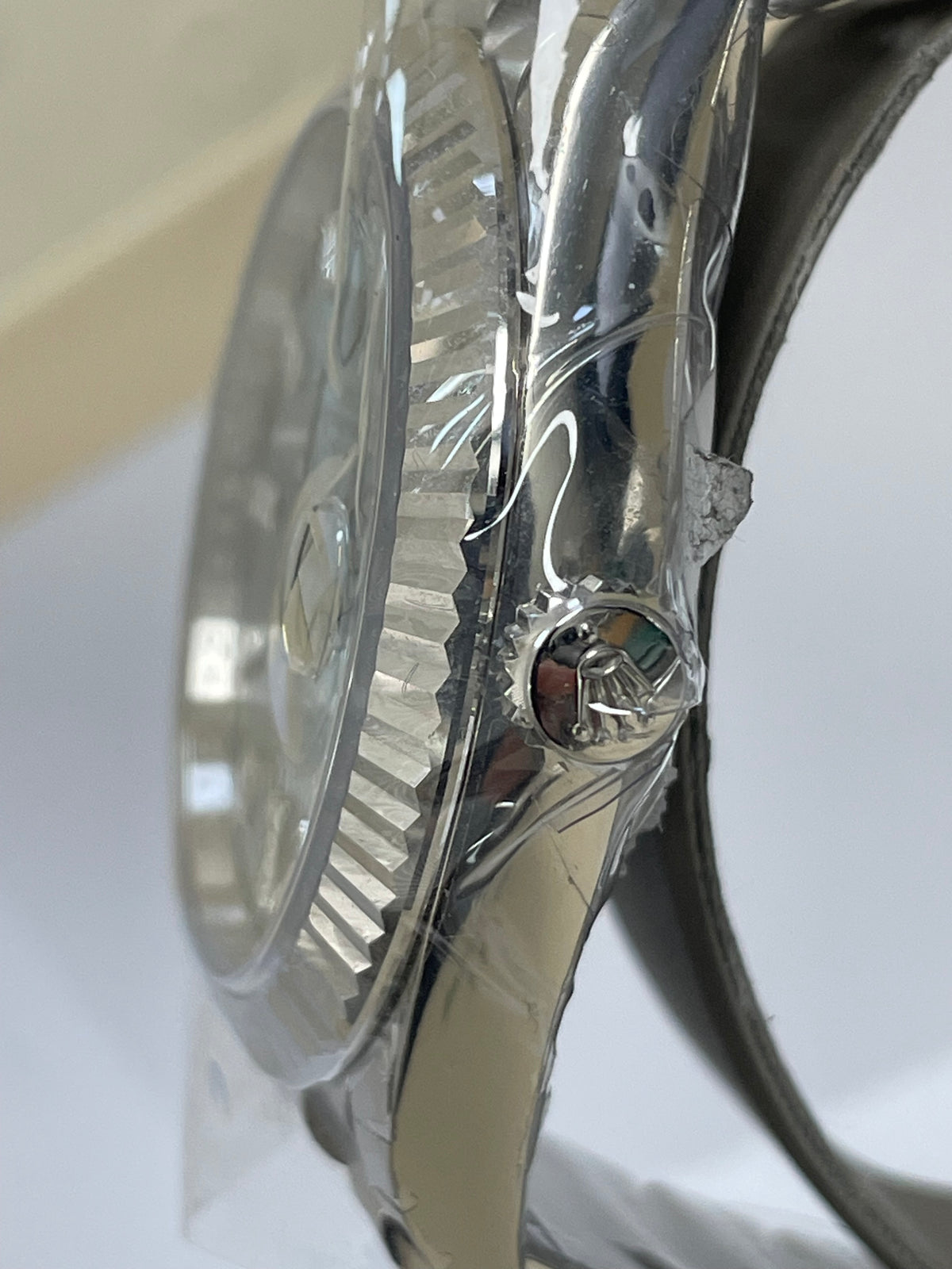 Rolex Platinum DayDate 40 2023 Fluted Bezel Ice Blue Baguette D