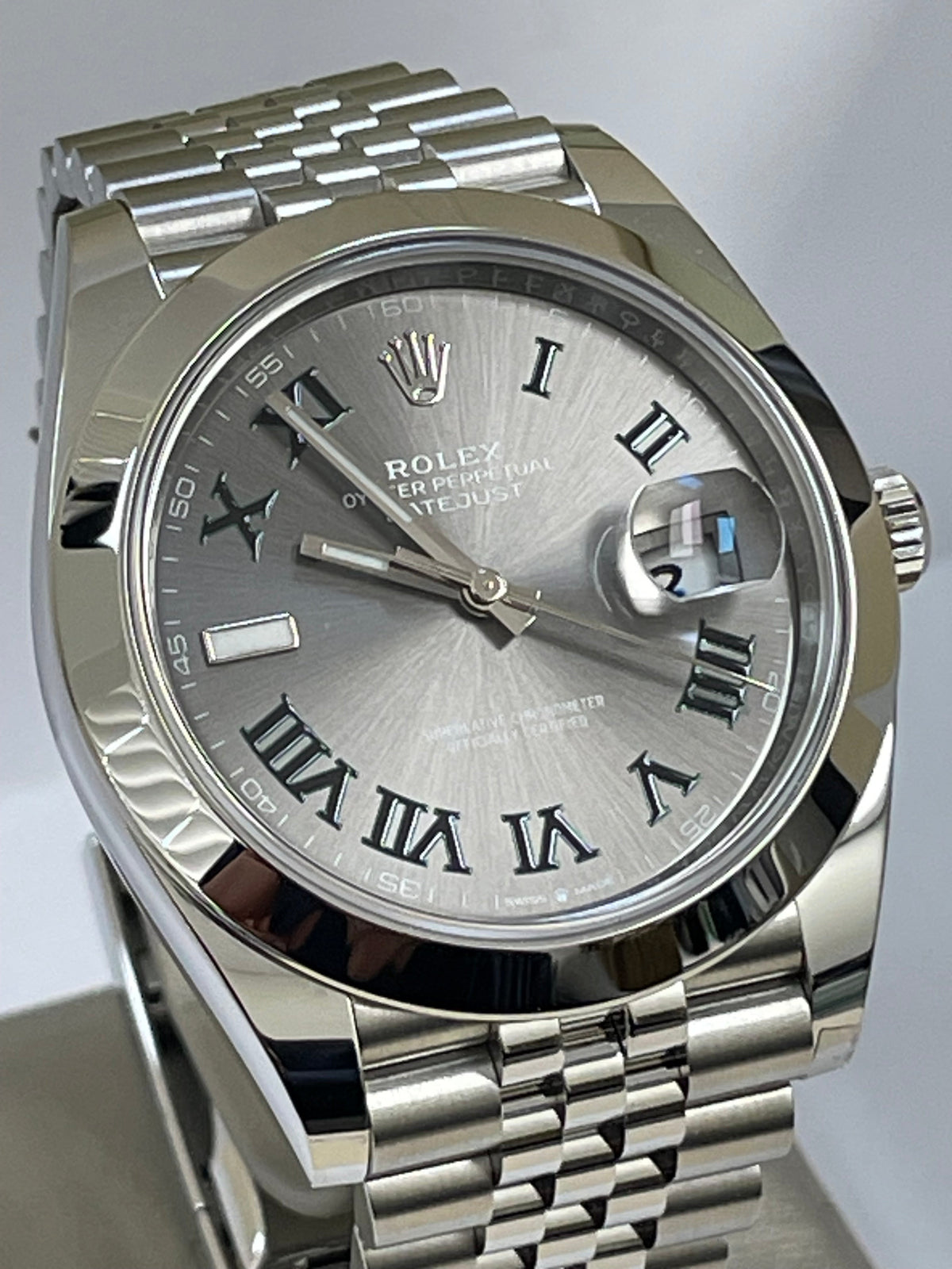 Rolex Steel Datejust 41 - 2023 - Smooth Bezel - "Wimbledon" Dial - Jubilee Bracelet - 126300