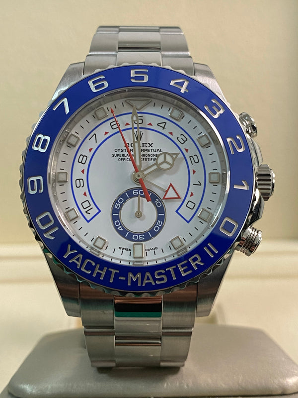 Rolex Steel Yacht-Master II - 2020 - White Dial - Blue Bezel - 116680 *FULL SET*