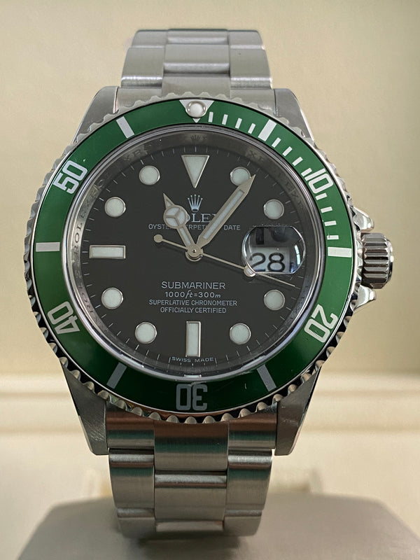 Rolex Steel Submariner Date - 2010 - "Kermit" - 16610LV *FULL SET*